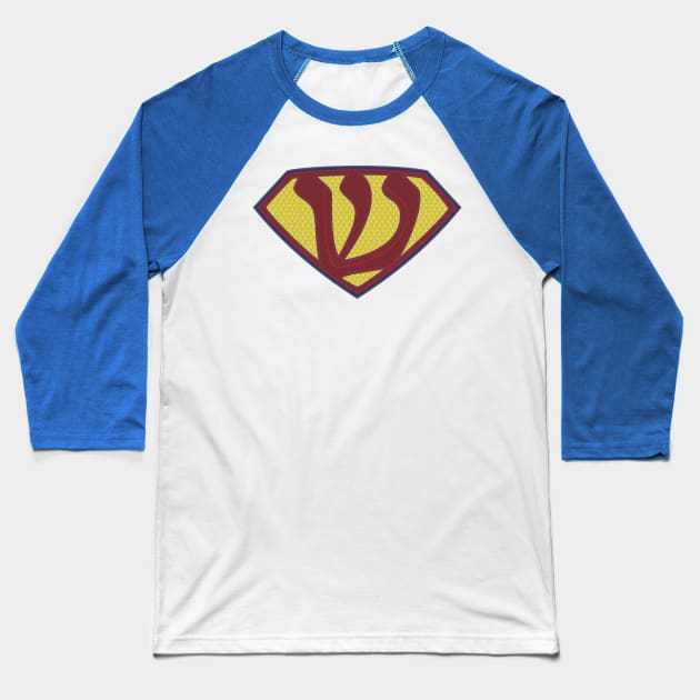 Super Jew Baseball T-Shirt by Ryan